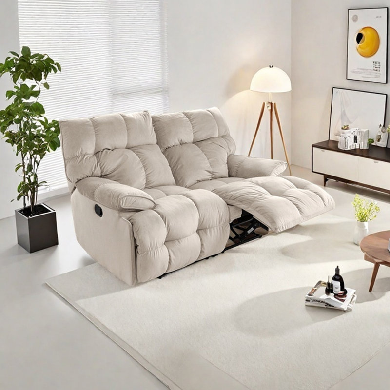 Fauteuil inclinable ergonomique en flanelle de luxe, Beige