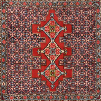 Tapis traditionnel orange / bleu