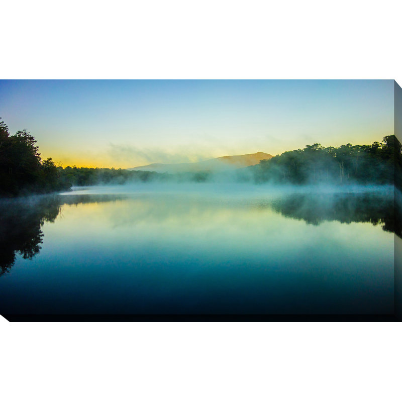 «Julian Price Lake in the Blue Ridge Mountains», reproduction de photo sur toile tendue, H 28 po x l 48 po x P 1,5 po