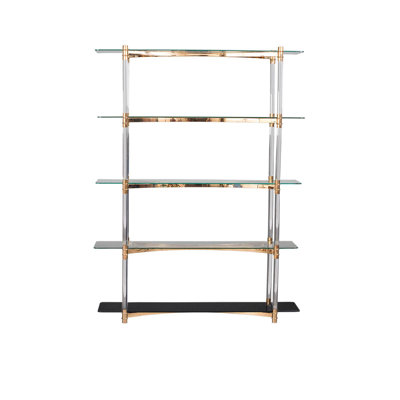 Varossi 79" H x 59" W Steel Etagere Bookcase by RMG Fine Imports