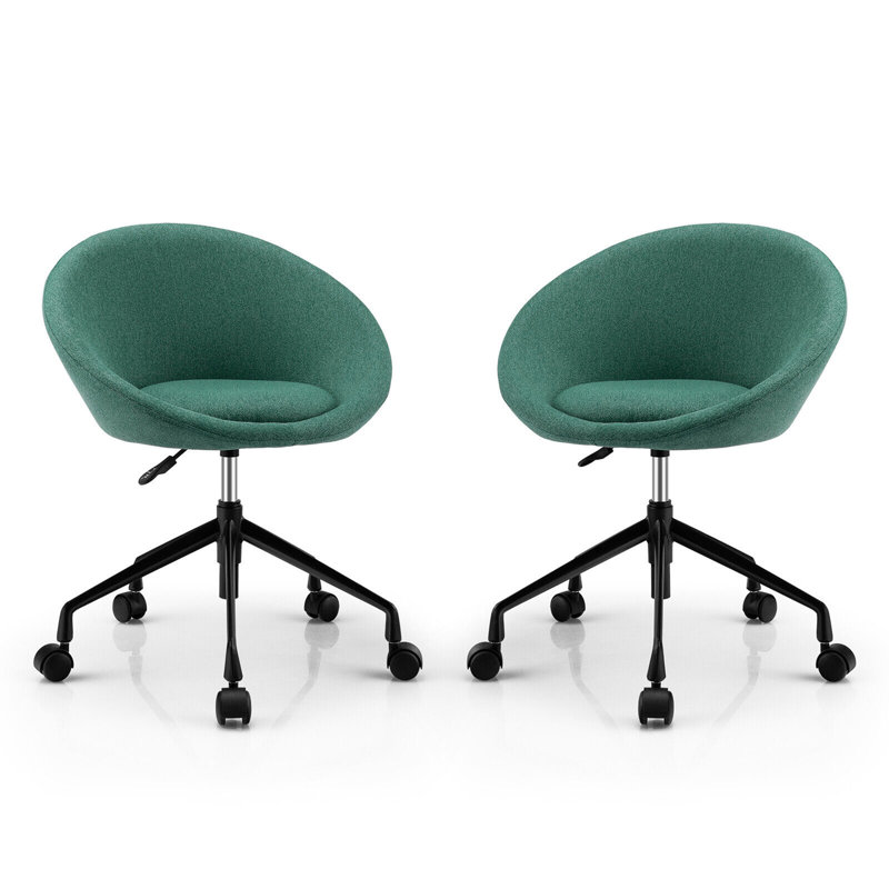 Orren Ellis - Ensemble de 2 chaises de bureau pivotantes réglables avec roulettes flexibles - bleu, Vert