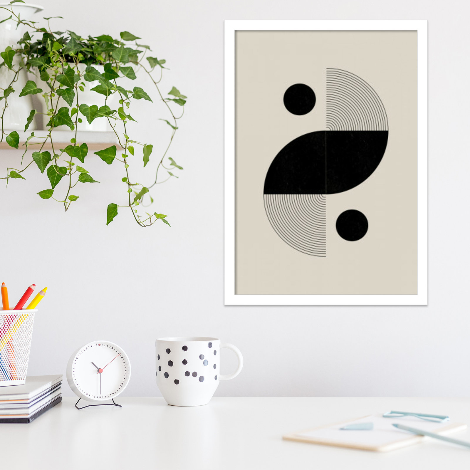Aceton "BaB No. 3" Print, White, 21" H x 15" W x 1" D