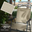 Chaises de patio pliantes, ensemble de 4 chaises de sport pour adultes, chaises de camping avec accoudoirs, siège en tissu maillé respirant pour la pelouse, beige-958767750