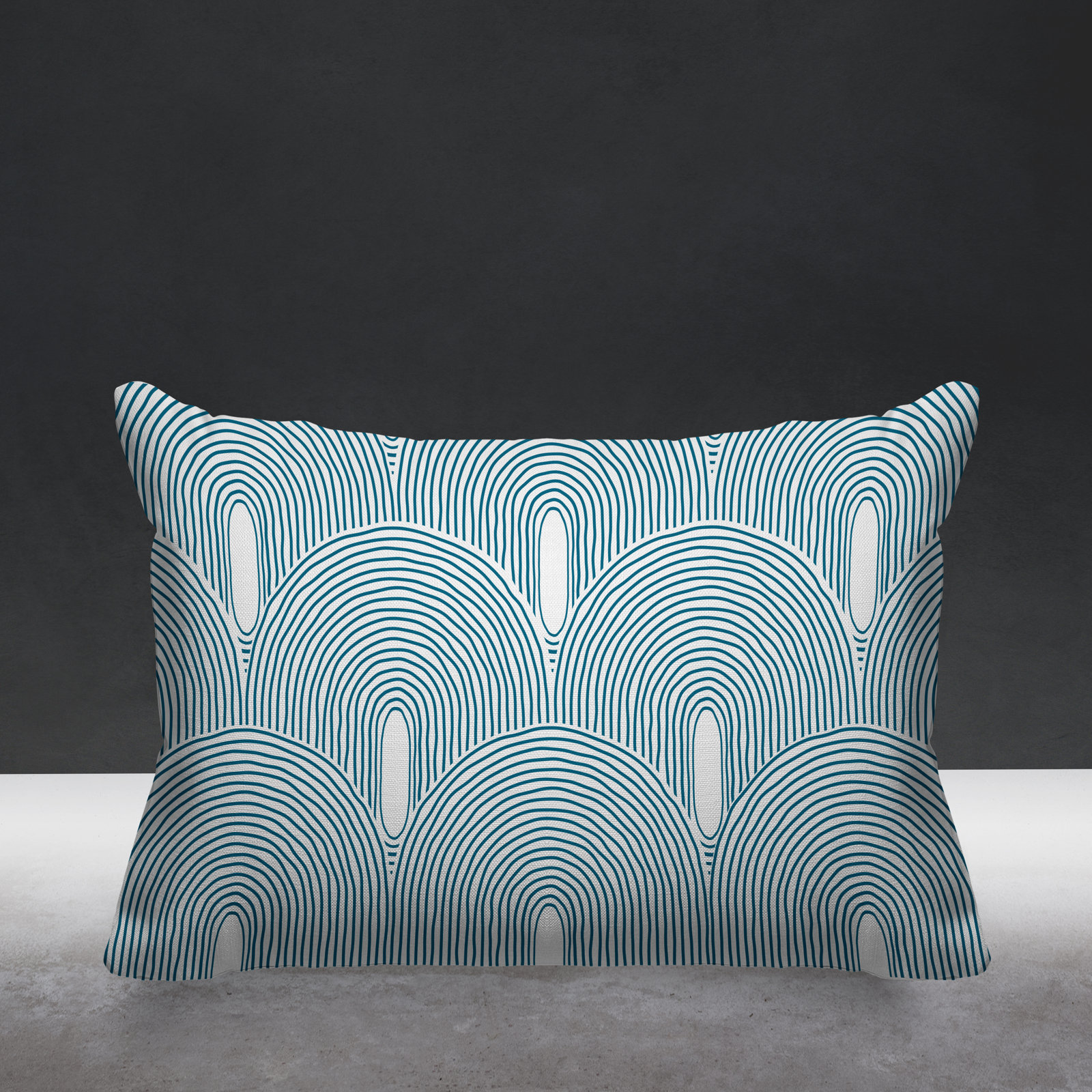 Limpo Starburst Indoor/Outdoor Throw Pillow, Turquoise, 14"H x 20"W, Rectangular