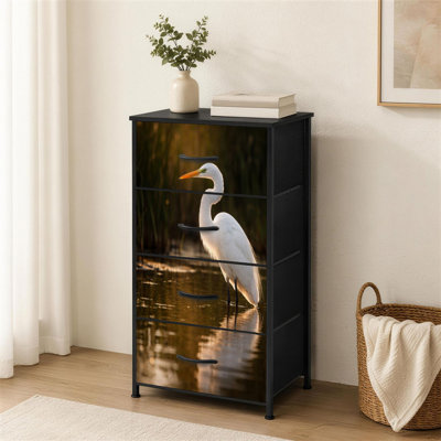 Commode à 4 tiroirs pour chambre à coucher grande commode à aigrette blanche sans reflets pour petits étagères pour commode avec commode