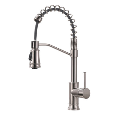 Touchless Kitchen Faucet With Pull Down Sprayer, Brushed Nickel Single Handle Single Hole Commercial Kitchen Sink Faucet -  GAWEZA, GZQ-667ISN