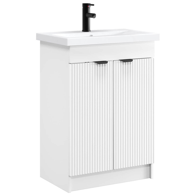 Vanity & Mirror Set, White