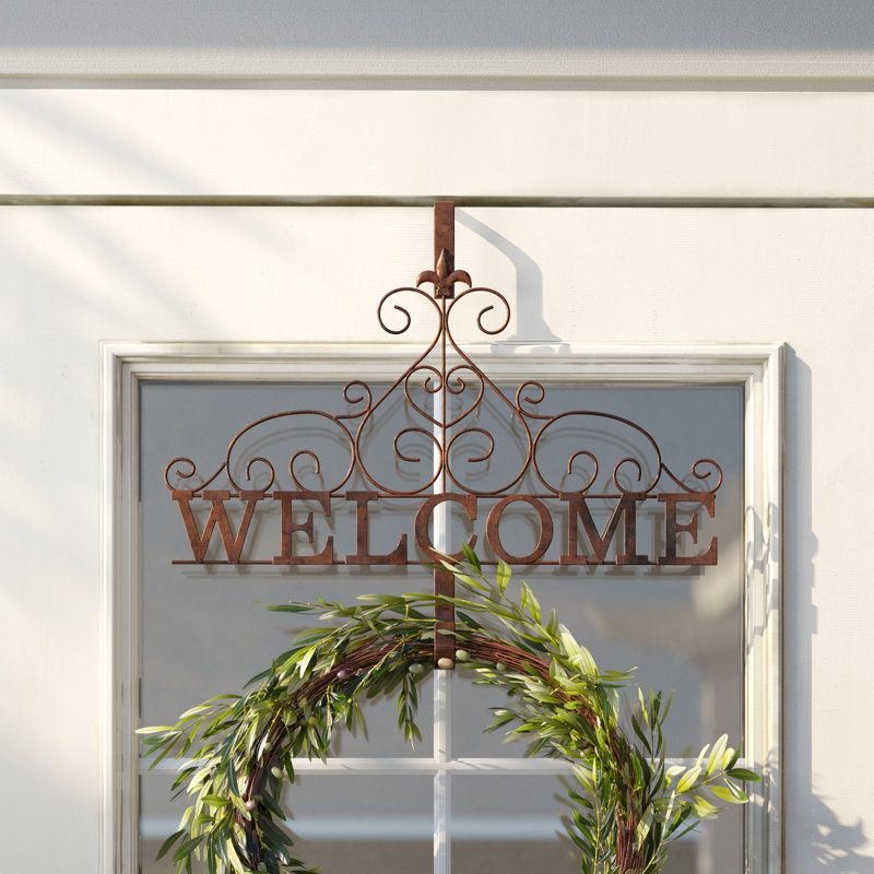 Porte-couronne de bienvenue rustique