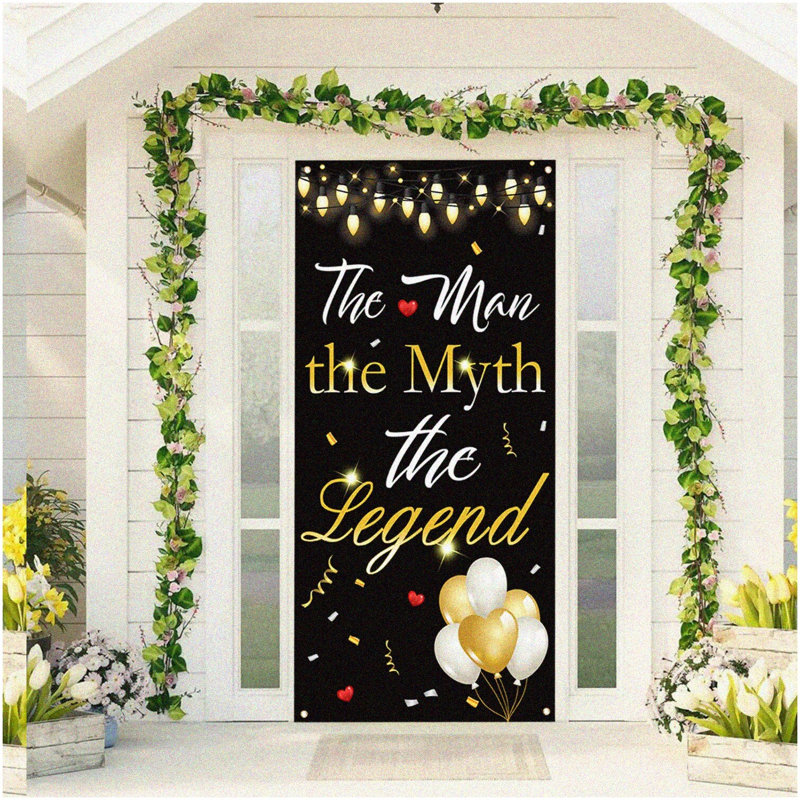 Sweet 16 Backdrop Kit Black Gold Balloons