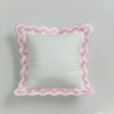 400TC U Shape Applique Scalloped Embroidery Cotton Euro Sham