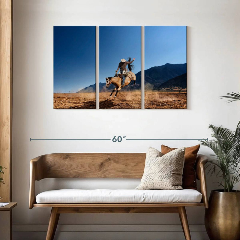 Lelar Western Cowboy, 28" H x 45" W