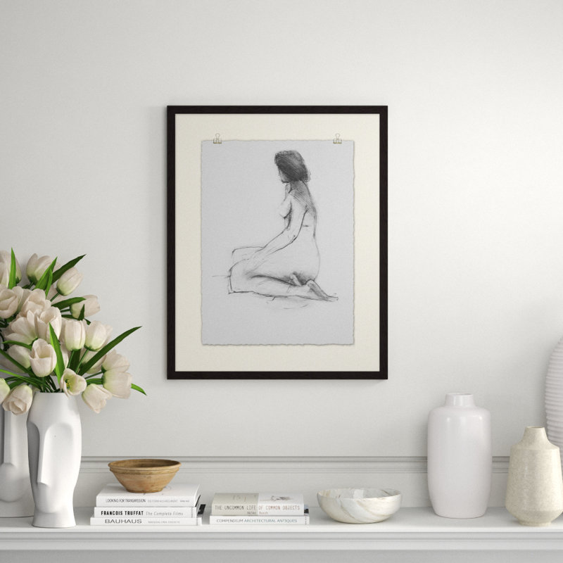 Figure Study 1' Framed Print on Glass