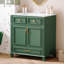 Meuble-lavabo de 30 po avec lavabo en céramique, armoire de rangement en bois massif avec portes à fermeture douce, meuble-lavabo-486637192