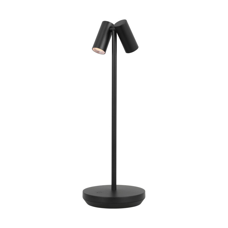 Doppia Accent Rechargeable Table Lamp, Black