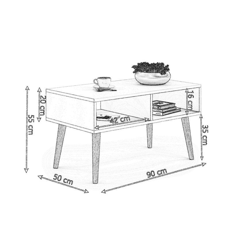 Rider Four Leg Coffee Table, Sonoma Oak