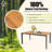 Patio 64''L Rectangular Aluminum / Teak Wood Dining Table With Umbrella Hole For 6 Person