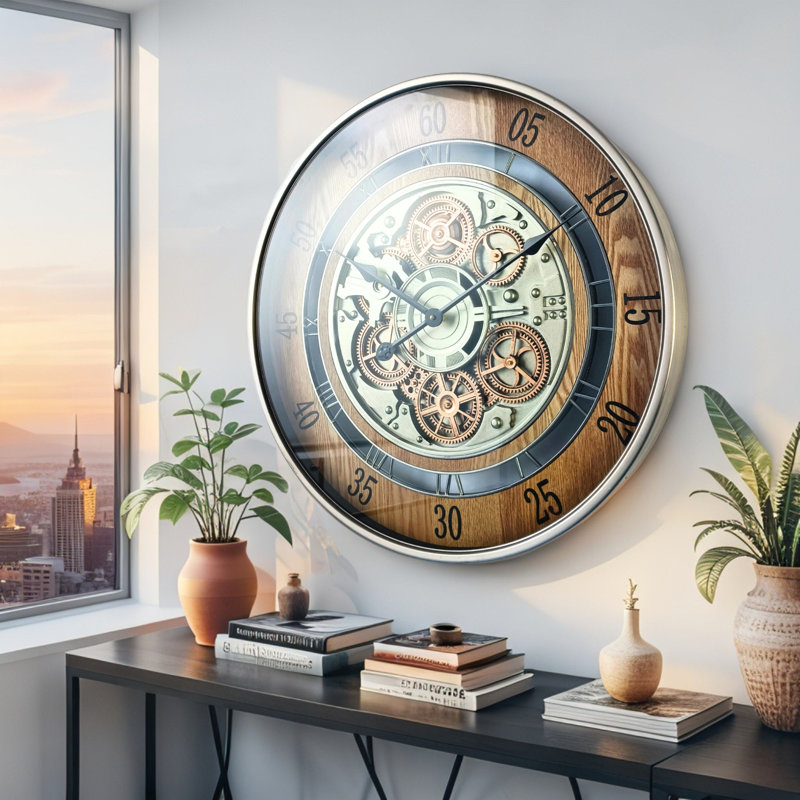 Horloge murale avec engrenages en mouvement The The Gear