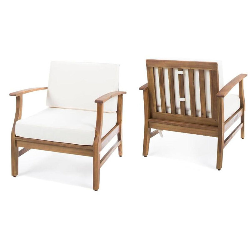 Perla Club Chairs Set Of 2, Cream, Beige