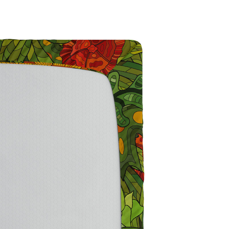 Microfiber Floral Fitted Sheet, Twin Fitted Sheet
