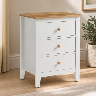 Farmhouse White Nightstand Set of 2, Wooden Bedside End Table with USB Port for Bedroom