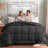 Utopia Bedding Comforters King Size, All Season Duvet Insert, Down Alternative Box Stitched Bed Comforter with Corner Tabs, Machine Washable (Grey)-136115341-136115348