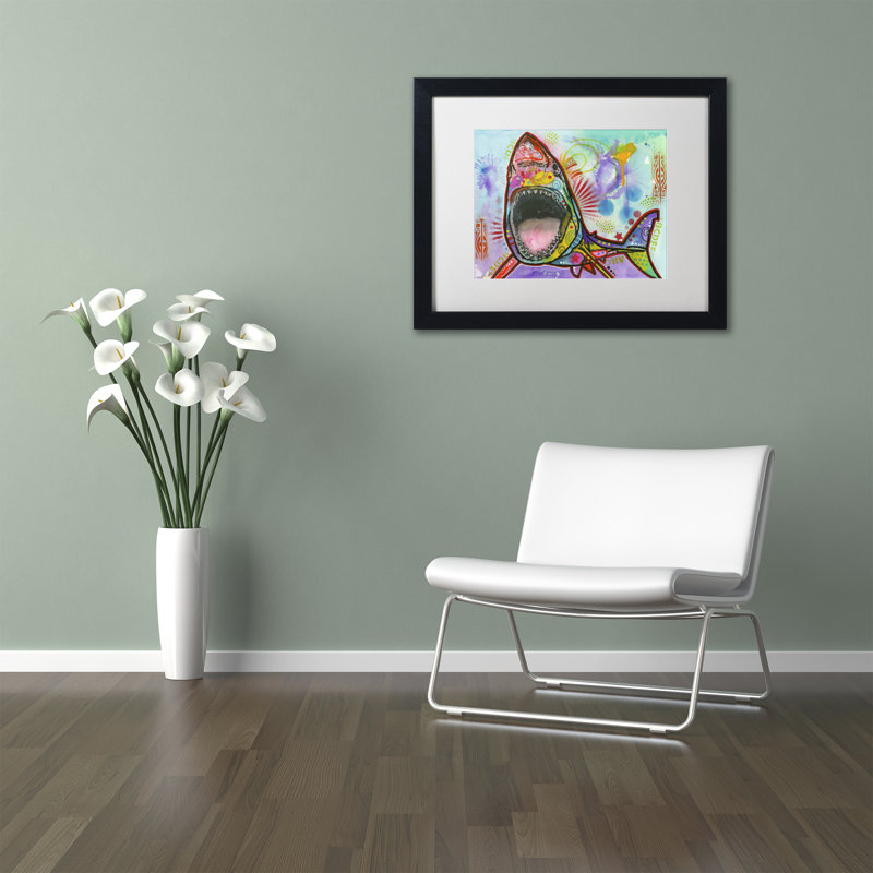 « shark 1 », reproduction d’art sur toile encadrée, H 16 po x l 20 po x P 0,5 po