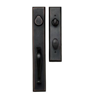 Delaney Hardware Cordoba Dummy (Inactive) Handleset with Rosa Knob interior, Aged Bronze