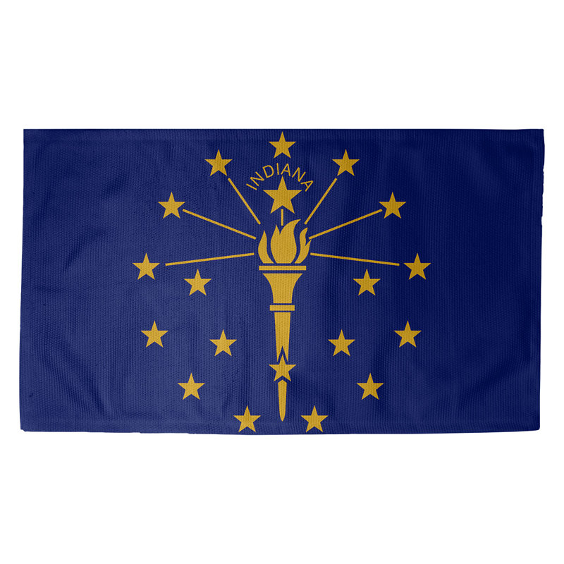 Tapis de porte d’intérieur indiana flag Fawcett, Rectangle 3 pi 3 po x 5 pi 3 po