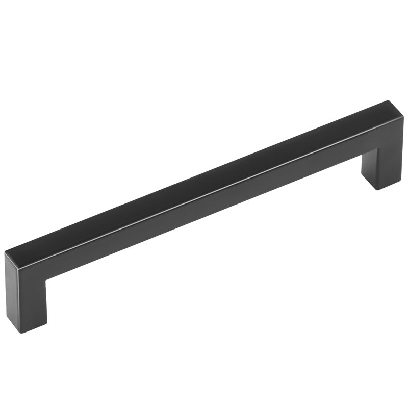 Matte Black Steel Modern Cabinet Bar Handle with Mounting Hardware
