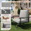 Ensemble bistro 5 pièces pour l'extérieur avec chaises berçantes pivotantes, repose-pieds et table basse-1261141488