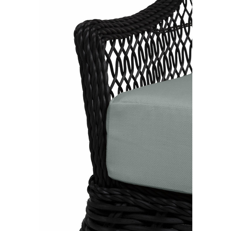 Fauteuil oscillant tissé Soho, Pas de soudure, Noir, Toile sable