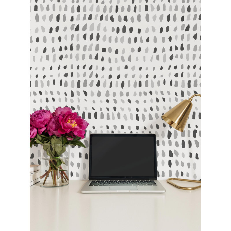 Rouleau de papier peint adhésif L 18 pi x l 24 po Confetti Time, gris