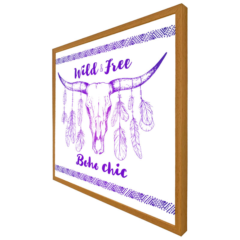 Cunha Boho Chic Native American - Single Picture Frame Print, Black, 51cm H x 51cm W x 4cm D