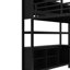 Lit mezzanine en métal pour les adolescents, grand lit avec garde-robe et bureau noir-1572803553
