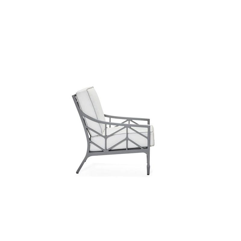Alberti Lounge Chair, Linen Stone, Pewter