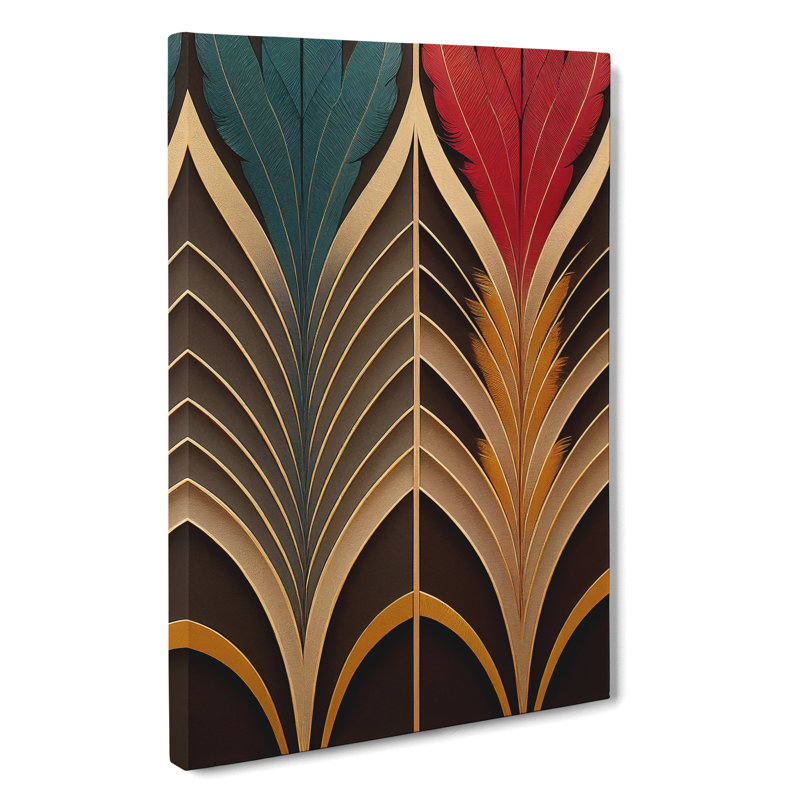 XV1022-4954X Victorious Feather - Print, Wrapped Canvas, 50cm H x 35cm W, No Matte