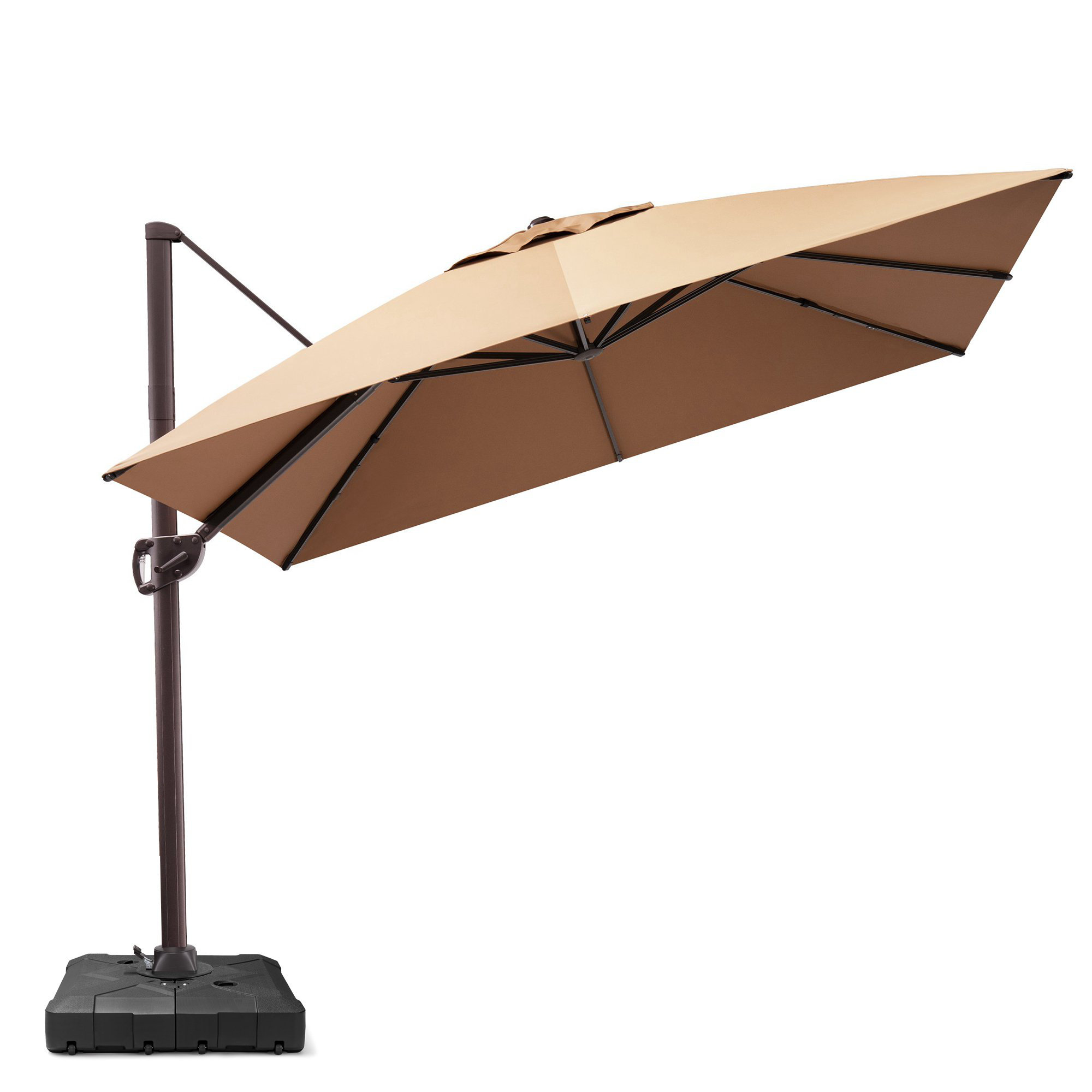 Arlmont & Co. Wetumka 10' Square Cantilever Umbrella with Weighted Base