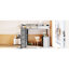 Lit mezzanine double gris avec bureau et - Créez un espace multifonctionnel en bois massif - Matelas de 4 à 6 po Taille recommandée, tablettes, utilisation maximale de la chambre à coucher et aucun sommier requis-1141706931