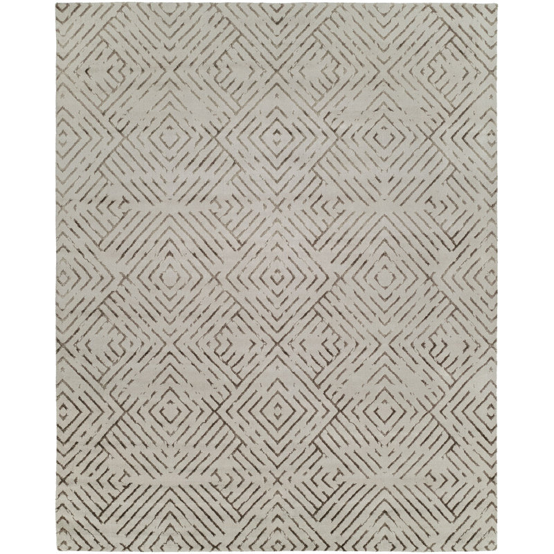 Vires Geometric Area Rug in Gray, Rectangle 2' x 3'