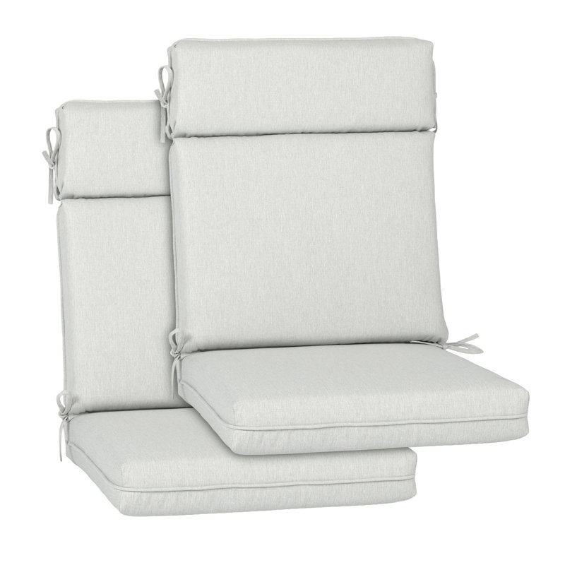 Ensemble de coussins de chaise d'extérieur à haut dossier, Sarcelle, L 20 po x P 17 po