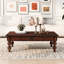 Table basse rectangulaire vintage, pieds en forme de gourde, tiroir de rangement, imperméable et facile à nettoyer, montage en 5 minutes, pieds en noyer pour usage domestique, surface chauffante, aucun outil requis.