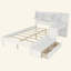 Lit plateforme avec bureau, base de lit avec tiroirs, lit en bois avec tête de rangement et station de charge-881773099-881773093