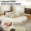 Fauteuil inclinable 78,5 po modulaire semi-circulaire 2-en-1 avec coussin de cou et coussins décoratifs-486671984