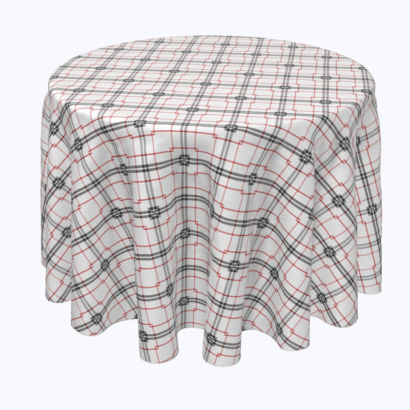 Jonty Plaid Round Tablecloth, 120" x 120"