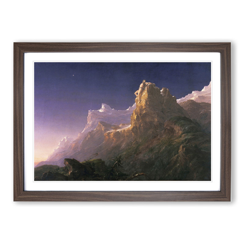 Prometheus Bound by Thomas Cole - Picture Frame Painting, 48cm H x 65cm W x 2cm D, Walnut Framed