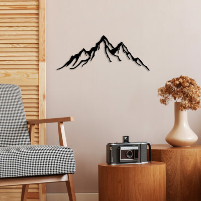 Stylish Black Metal Wall Art Decor, 20.5 x 7.9 inches | 100% Metal Construction, Thickness: 0.06 inches | Easy Wall Mount with Built-In Hanger | Perfect for Modern Home or Office Decoration