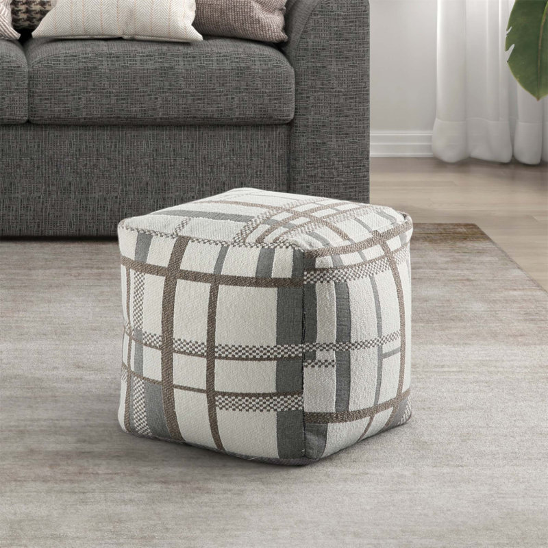Pouf carré en tissu multi-jacquard, repose-pieds moderne pour siège élégant et repose-pieds, fond antidérapant, décoration intérieure polyvalente