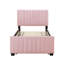 Lit plateforme tapissier simple en velours avec lit gigogne simple-1764854497