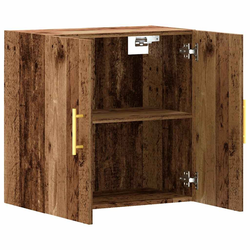 Wall Cabinet 60X31x60 Cm Engineered Wood, Old Wood/Gold