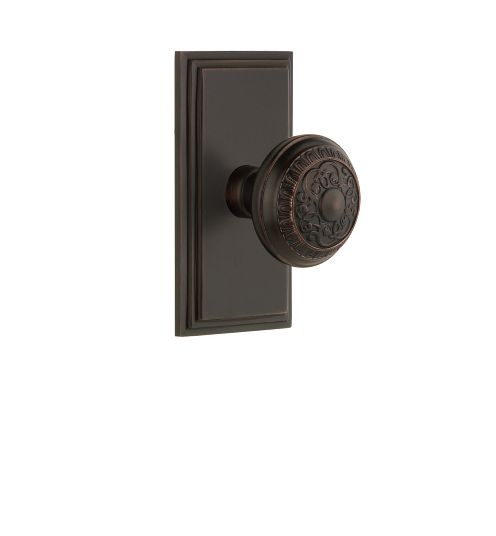 Grandeur Carré Plate Double Dummy with Windsor Door Knob Grandeur 